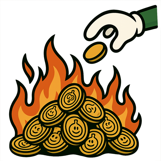 Burning coin mound